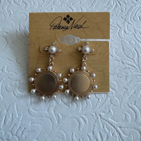 Patricia Pearl Disc Drop Earrings - Picture 3 of 3